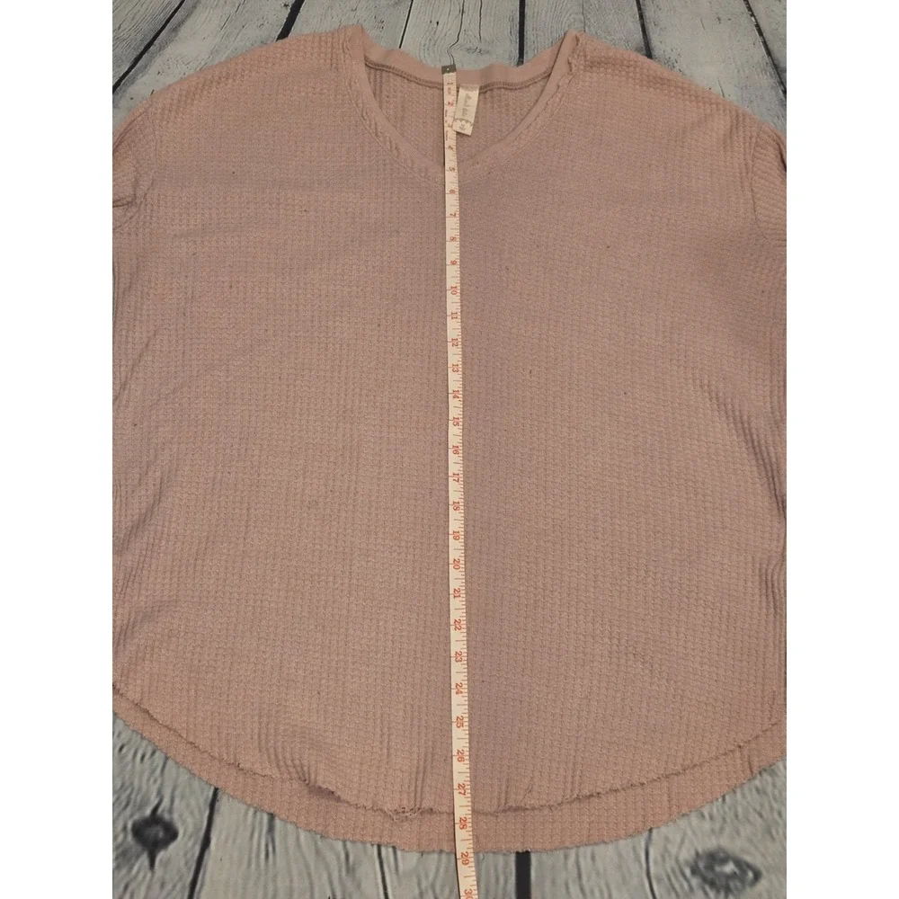Altar'd State Womens Sz M (Oversized) Waffle Knit Tunic Top Dusty Rose - Picture 6 of 8